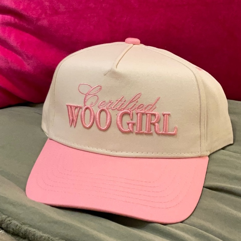 Certified Woo Girl Pink and Cream Snapback Hat